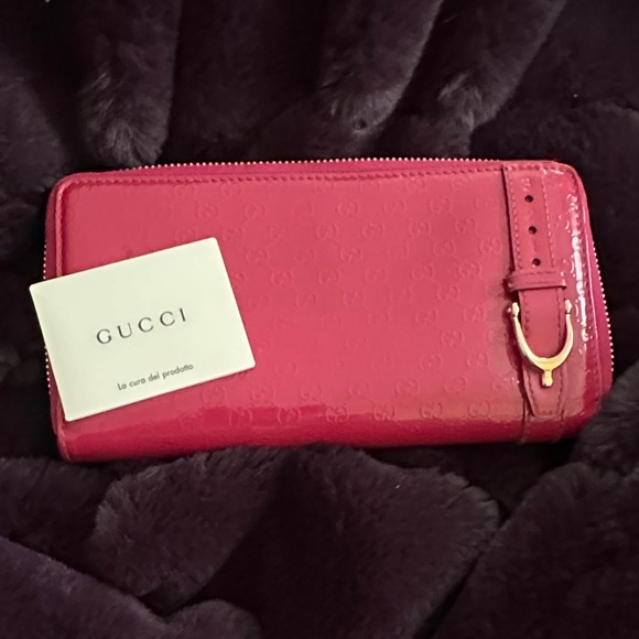 Gucci Handbags - Authentic Gucci Patent Leather Zip Around Long Wallet